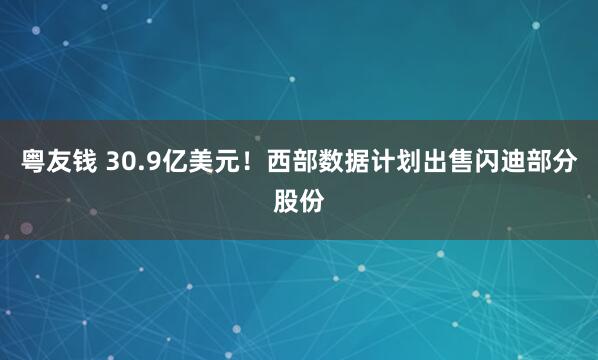 粤友钱 30.9亿美元！西部数据计划出售闪迪部分股份
